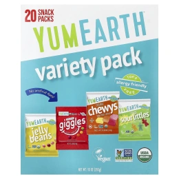 YumEarth, Ассорти, 20 упаковок снеков по 14 г (0,5 унции)