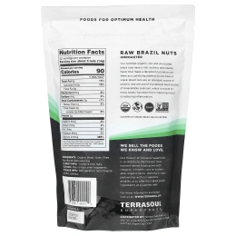 Terrasoul Superfoods, необработанные цельные бразильские орехи, необжаренные, 454 г (16 унций)