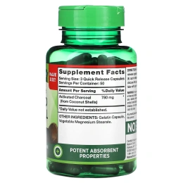 Nature's Truth, Vitamins, кокосовый активированный уголь премиального качества, 780 мг, 150 капсул с быстрым высвобождением (260 мг в 1 капсуле)