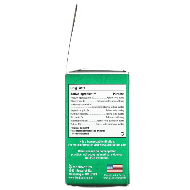 MediNatura, BHI, средство от геморроя, 100 таблеток