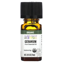 Aura Cacia, Organic, герань, 0,25 жидкой унции (7,4 мл)