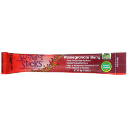 NOW Foods, Real Food, Slender Sticks, со вкусом граната и ягод, 12 стиков, по 4 г (0,14 унции)