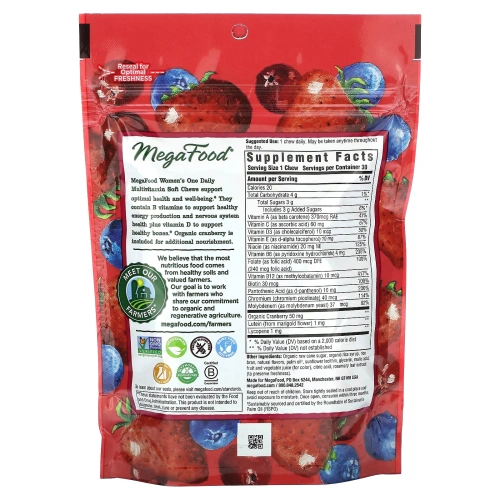 Megafood, Женский мультивитамин - Мягкие жевательные конфеты Смесь ягод 30 жевательных конфет