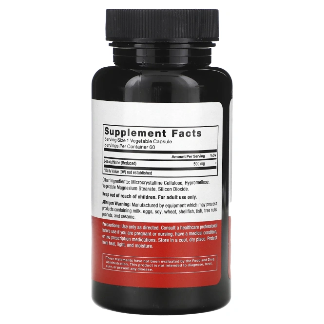 Force Factor, глутатион (восстановленный), 500 мг, 60 растительных капсул