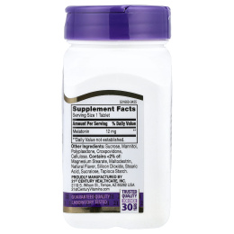 21st Century, мелатонин, максимальная сила действия, со вкусом вишни, 12 мг, 120 таблеток