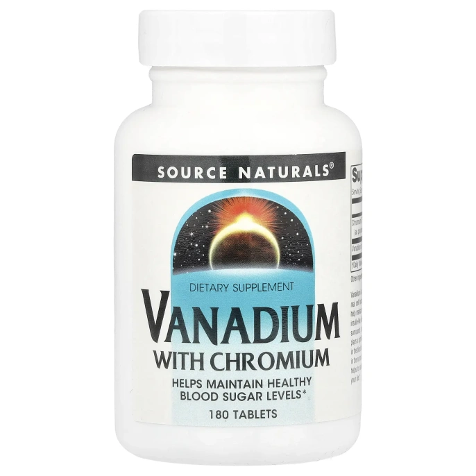 Source Naturals, Ванадий с хромом 180 таблеток