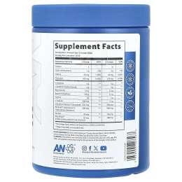 AN Supps, Перед тренировкой, без кофеина, голубая малина, 390 г (13,75 унции)