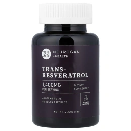 Neurogan Health, транс-ресвератрол, 90 веганских капсул (700 мг в 1 капсуле)