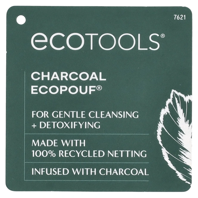 EcoTools, Губка для ванны из древесного угля EcoPouf, серая, 1 шт.