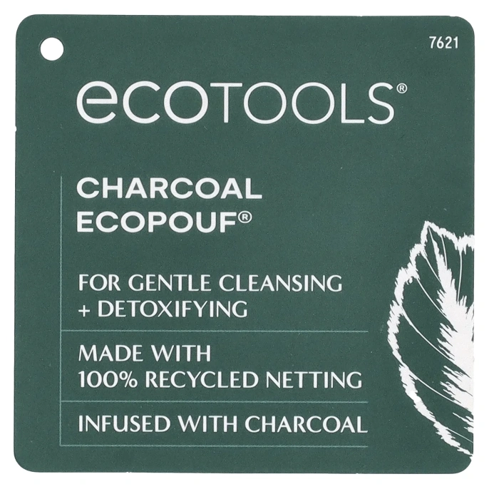EcoTools, Губка для ванны из древесного угля EcoPouf, серая, 1 шт.