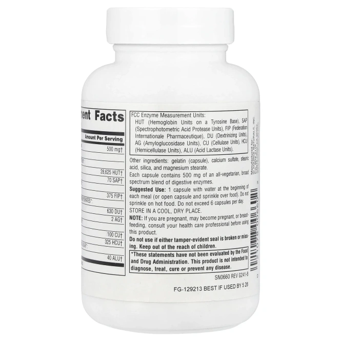 Source Naturals, Ежедневные незаменимые ферменты (500 мг) 120 капсул