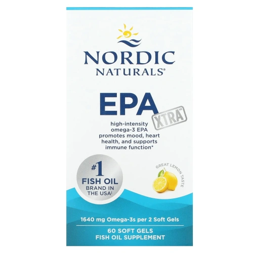 Nordic Naturals, ЭПК Экстра, лимон, 1000 мг, 60 гелевых капсул