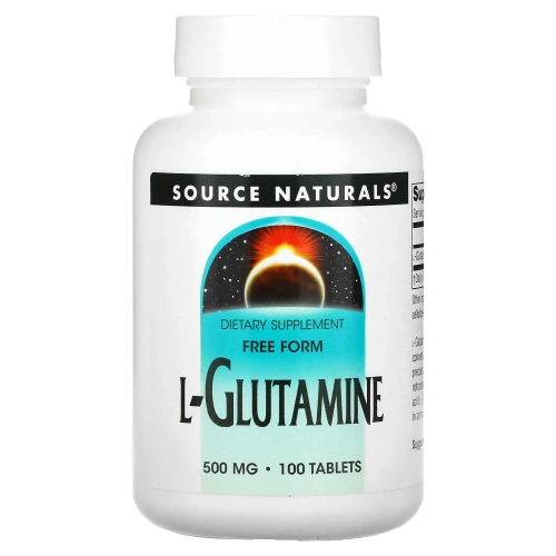 Source Naturals, L-глутамин, 500 мг, 100 таблеток