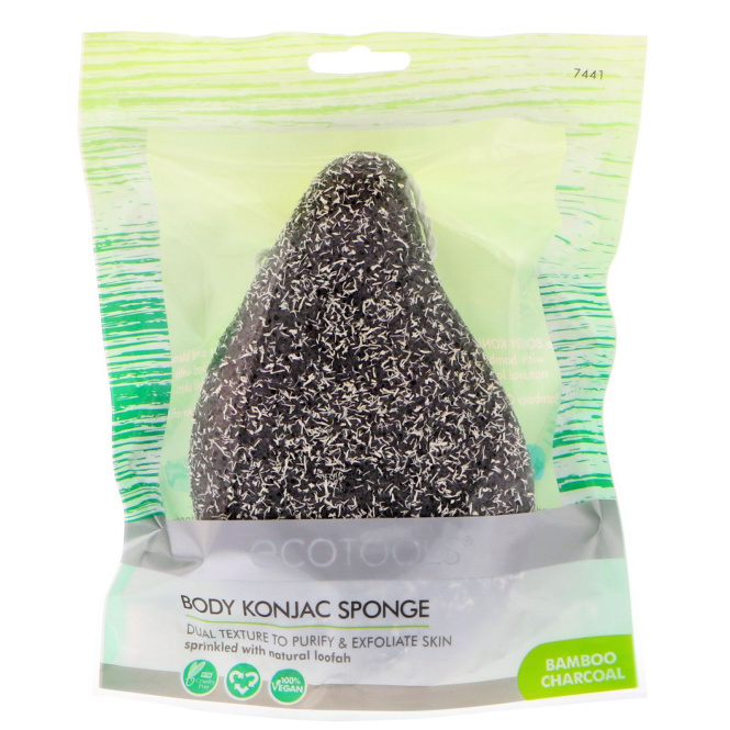 EcoTools, Body Konjac Sponge, бамбуковый уголь, 1 спонж