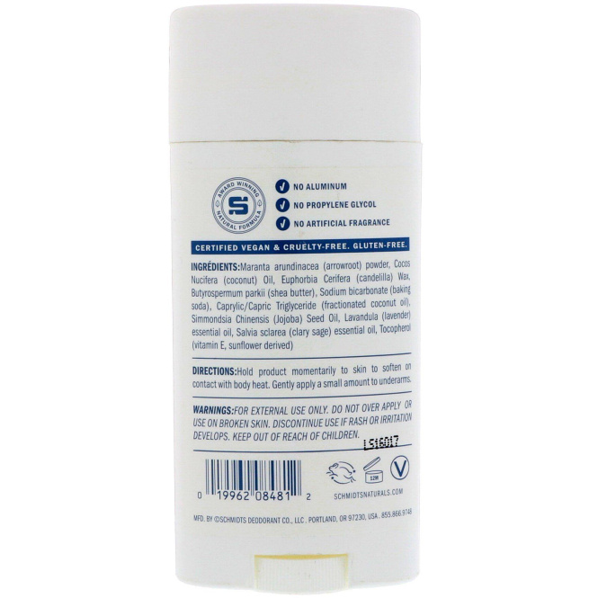 Schmidt's, Лаванда + шалфей, 3.25 унции (92 г)