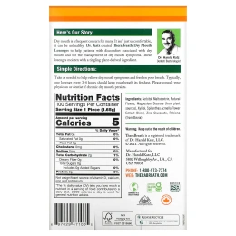 TheraBreath, Пастилки против сухости во рту, мандарин и мята, 100 пастилок в обертке, 165 г