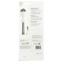 Munchkin, Shine ™, нержавеющая сталь премиального качества, щетка для бутылочек, набор из 3 предметов