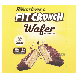 FITCRUNCH, протеиновый вафли, со вкусом шоколада и арахисовой пасты, 9 шт. по 45 г (1,59 унции)