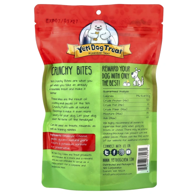 Yeti Dog Chew, хрустящая свинина, 110 г (4 унции)