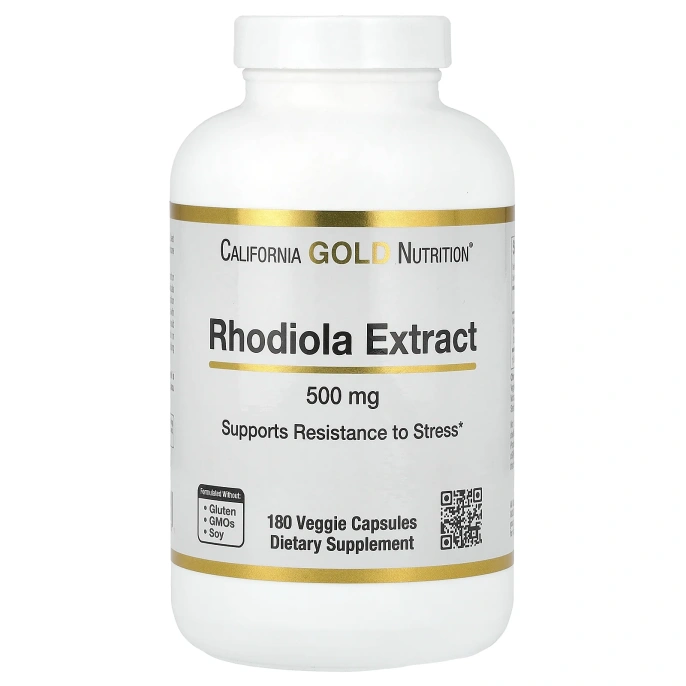 California Gold Nutrition, экстракт родиолы, 500 мг, 180 растительных капсул