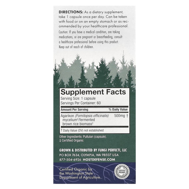 Fungi Perfecti, Агарикон 60 овощных капсул