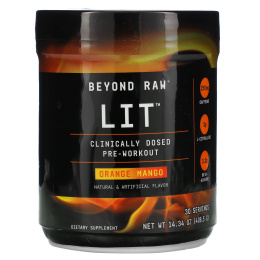 GNC Beyond Raw, LIT, Clinically Dosed Pre-Workout, Orange Mango, 14.34 oz (406.5 g)