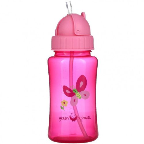 Green Sprouts, Straw Bottle, Pink