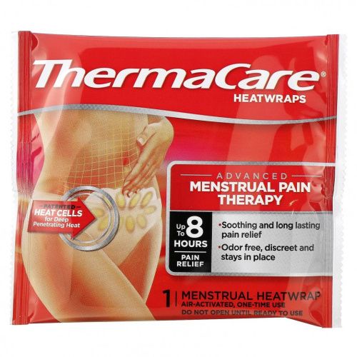 ThermaCare, Улучшенная менструальная обезболивающая, одноразовое, 3 менструальных тепловых обертывания