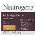 Neutrogena, Triple Age Repair, увлажняющее средство с солнцезащитными свойствами, широкий спектр, фактор защиты от солнца 25, 1,7 унц. (48 g)