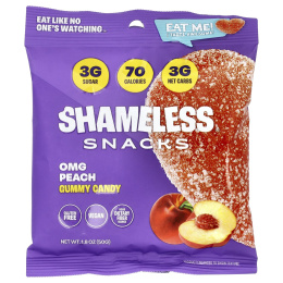 Shameless Snacks, жевательные конфеты, персик, 6 пакетиков по 50 г (1,8 унции)
