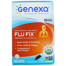 Genexa, Лечение гриппа, органическая формула со вкусом ягод асаи, 60 жевательных конфет
