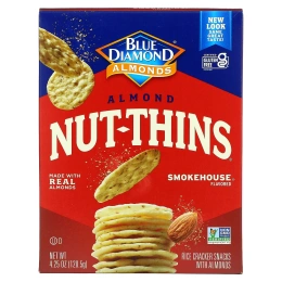Blue Diamond, Nut-Thins, Миндальные крекеры, Smokehouse (копчености), 4.25 унции (120.5 г)