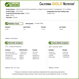 California Gold Nutrition, Superfoods, кокосовые сливки с коллагеном, порошком из органического сухого кокосового молока, пептидами гидролизованного коллагена, органическим тапиоковым мальтодекстрином и экстрактом бамбука, без подсластителей, 288 г (10,2 