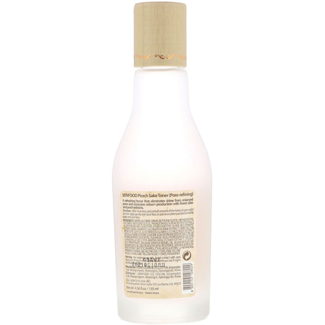 Skinfood, Peach Sake Toner, 4.56 oz (135 ml)