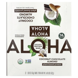 Aloha, Organic Protein Bars, Coconut Chocolate Almond, 12 Bars, 1.98 oz (56 g) Each