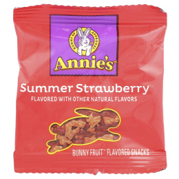 Annie's Homegrown, Organic Bunny Fruit ™ Snacks, летняя клубника, 10 пакетиков по 19 г (0,7 унции)