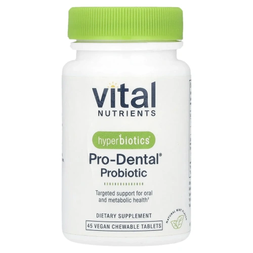 Hyperbiotics, PRO-Dental, натуральный мятный вкус, 45 жевательных таблеток