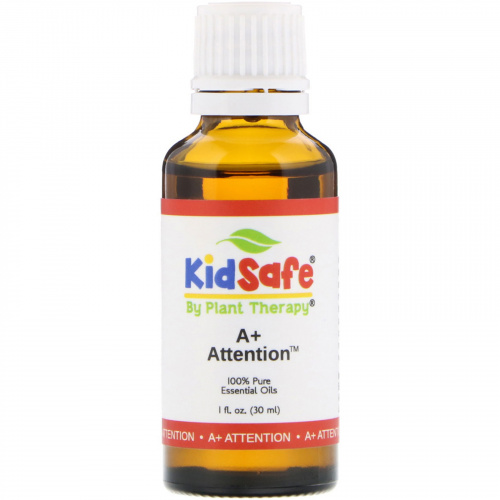 Plant Therapy, KidSafe, 100% чистые эфирные масла, A+ Attention, 1 ж. унц. (30 мл)