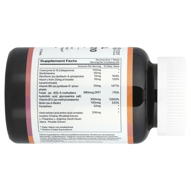 YDY, Полностью активный витамин BQ10 с Quatrefolic®, 60 таблеток