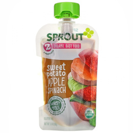 Sprout Organics, детское питание, от 6 месяцев, батат, яблоко и шпинат, 99 г (3,5 унции)