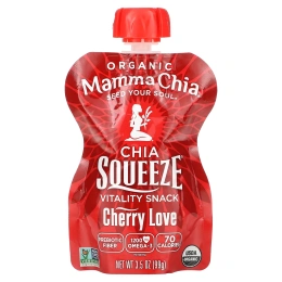 Mamma Chia, Organic Chia Squeeze, Vitality Snack, Cherry Love, 8 порций, 99 г (3,5 унции)