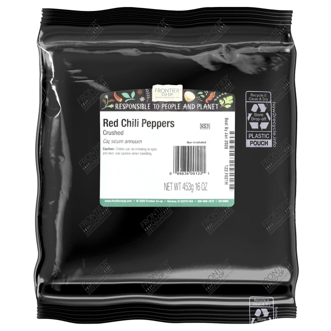 Frontier Co-op, красный перец чили, измельченный, 453 г (16 унций)