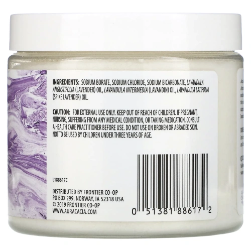 Aura Cacia, Ароматерапевтическое минеральное средство для ванны, расслабляющая лаванда, 16 унций (454 г)