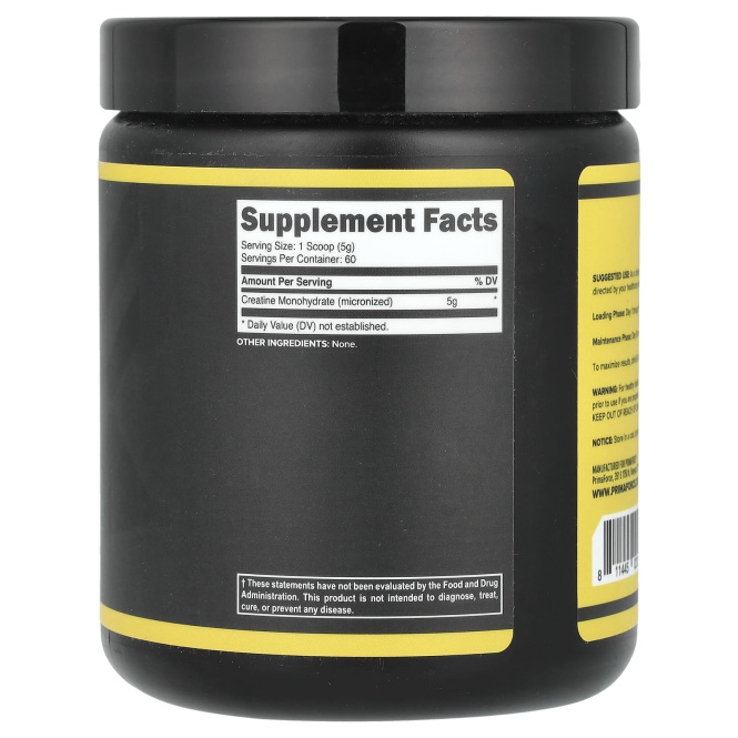 Primaforce, Моногидрат креатина, без добавок, 300 г (10,7 унции)