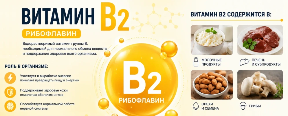 Витамин B2 (рибофлавин): что это такое, зачем нужен, в каких продуктах содержится?