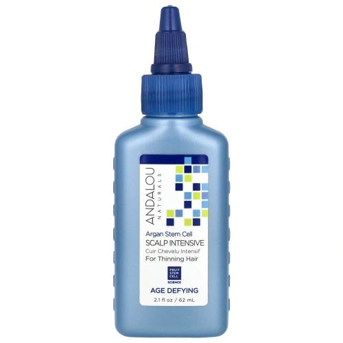 Andalou Naturals, Стволовые клетки аргании, интенсивный уход за кожей головы и редеющими волосами, антивозрастной, 2,1 жидкой унции (62 мл)