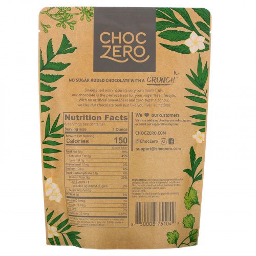 ChocZero, Milk Chocolate, Coconut, 6 Bars, 1 oz Each