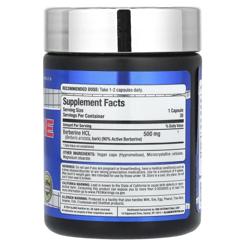 ALLMAX, Essentials, берберин гидрохлорид, 30 веганских капсул