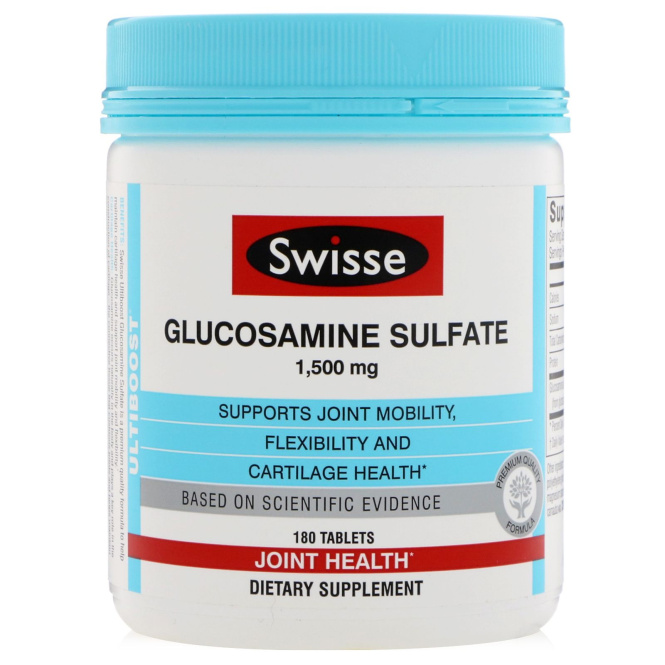 Swisse, Глюкозамин сульфат, 1500 мг, 180 таблеток