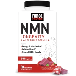 Force Factor, NMN, средство для долголетия и омолаживания, со вкусом клубники, 60 жевательных таблеток